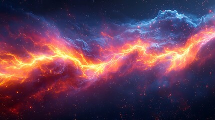 Fototapeta premium Celestial Fire And Ice Cosmic Nebula Swirling