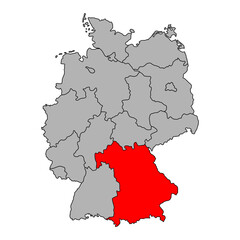 Germany map icon of Bavaria, geography blank concept, isolated graphic background vector illustration .