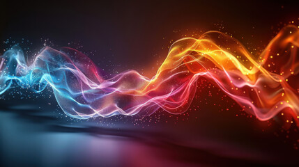 Fototapeta premium Vibrant colorful background with soft blurred gradient waves and sparkles