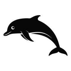 Silhouette dolphin vector art illustration
