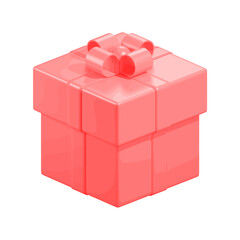 Illustration of Pink Gift with Bow