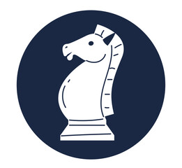 Chess piece horse symbol isolated concept. Vector graphic design illustration