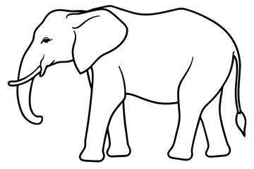 Elephant Outline Vector Art Design