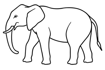 Elephant Outline Vector Art Design