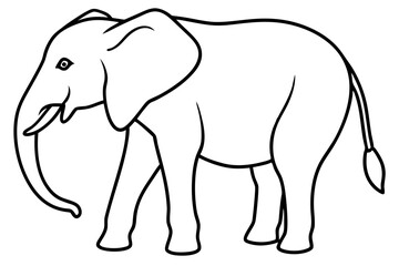 Elephant Outline Vector Art Design
