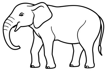 Elephant Outline Vector Art Design