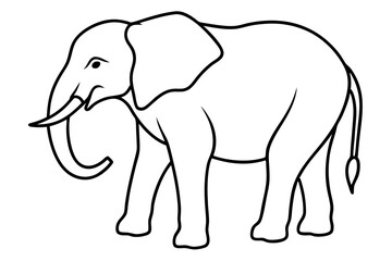 Elephant Outline Vector Art Design