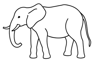 Elephant Outline Vector Art Design