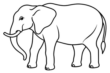 Elephant Outline Vector Art Design