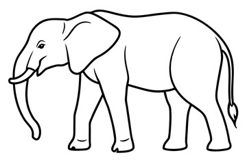 Elephant Outline Vector Art Design