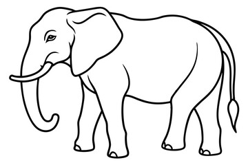 Elephant Outline Vector Art Design