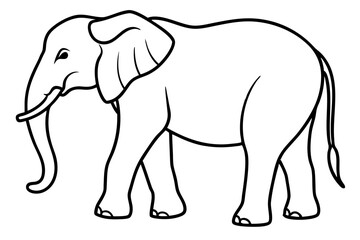 Elephant Outline Vector Art Design
