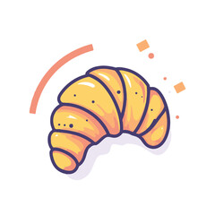 Vector illustration of a croissant in a clip art
