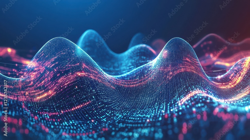 Poster complex information big data visualization. abstract futuristic energy representation vector concept