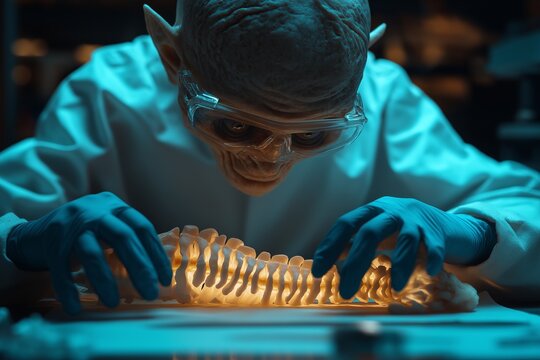 Extraterrestrial scientist conducting a mysterious experiment........