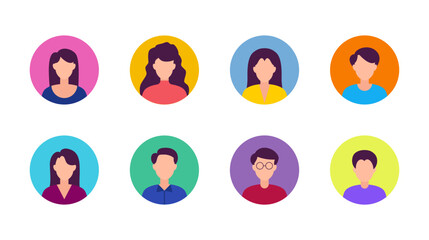 Fototapeta premium set of personal profile avatar element