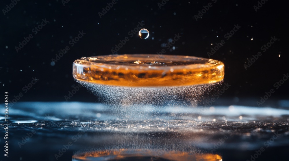 Poster A high-speed camera capturing the impact of a drop of water on a surface