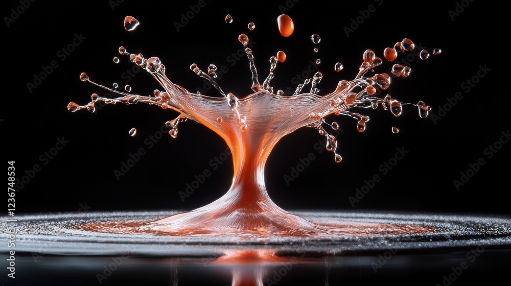 Poster A high-speed camera capturing the impact of a drop of water on a surface