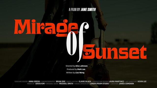 Cinematic Film Title Card, Movie Poster Typography Overlay 11 , ( Wide - Square - Vertical )
