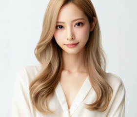 白いブラウスの美女