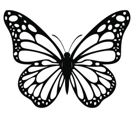 Butterfly silhouette icon, isolated on a white background