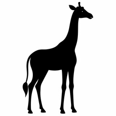 Giraffe Silhouette in Artful Vector Style