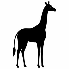 Giraffe Silhouette in Artful Vector Style