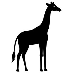 Giraffe Silhouette in Artful Vector Style