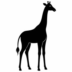 Giraffe Silhouette in Artful Vector Style