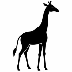 Giraffe Silhouette in Artful Vector Style
