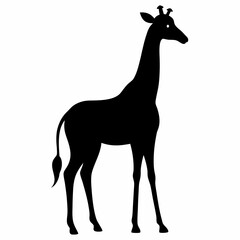 Giraffe Silhouette in Artful Vector Style