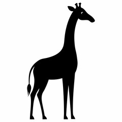Giraffe Silhouette in Artful Vector Style