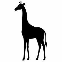 Giraffe Silhouette in Artful Vector Style