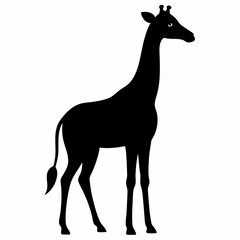 Giraffe Silhouette in Artful Vector Style
