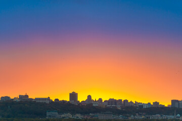 City sunset town panoramic landscape, sunset city, Kyiv, Ukraine