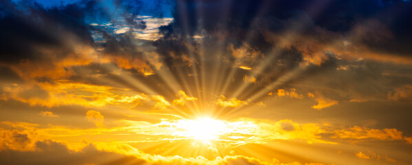 Sunset clouds and sunset dramatic sky, dramatic sky with sun light