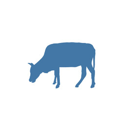 silhouette of a blue cow without background