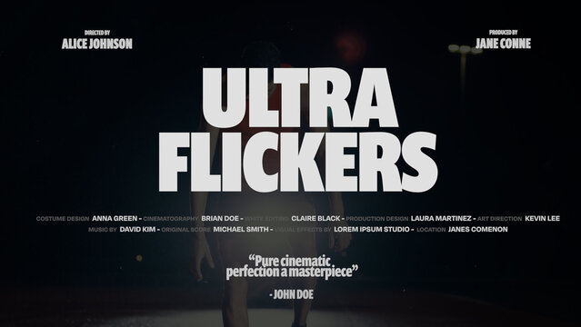 Cinematic Film Title Card, Movie Poster Typography Overlay 25 , ( Wide - Square - Vertical )