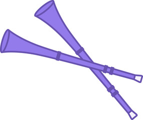 Colored Vuvuzela Trumpet Icon. Vector Icon. Trumpet Horn. Used in Football Matches. Brazilian Carnival Concept