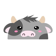 cute cow vector, drawing cartoon cow face, drawing cow face easy and simple full color. Cute bulls vector. Cute calves vector design 