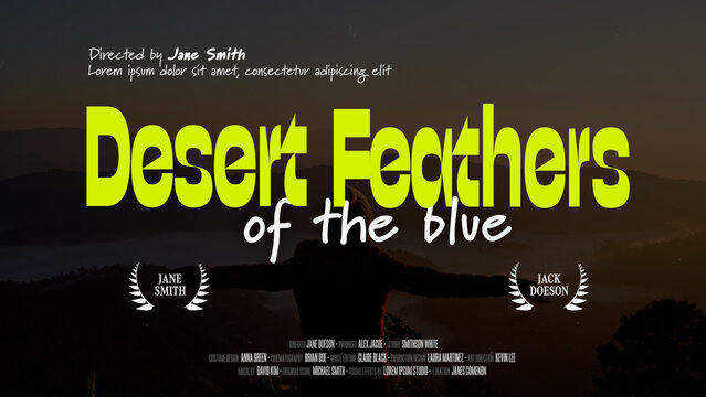 Cinematic Film Title Card, Movie Poster Typography Overlay 29 , ( Wide - Square - Vertical )