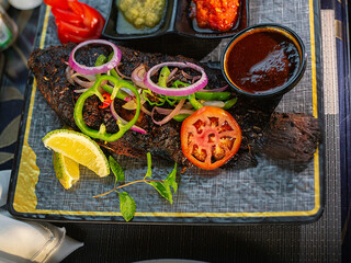 vegetables on the grill tilapia