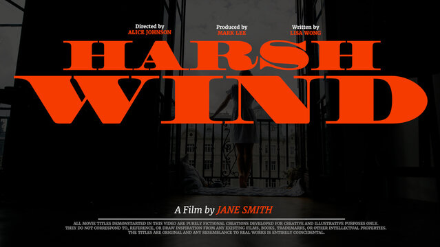 Cinematic Film Title Card, Movie Poster Typography Overlay 31 , ( Wide - Square - Vertical )