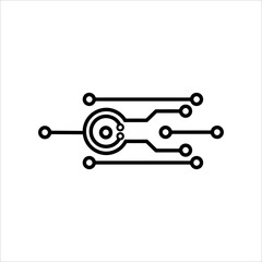 Set of Circuit technology logo vector template.	
circuit board icon vector.Central processing unit, computer processor, chip symbol. Abstract technology logo.