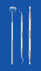 Set of dental tool vector illustration