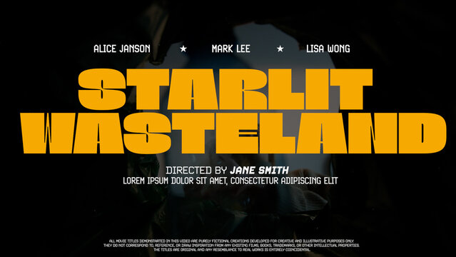 Cinematic Film Title Card, Movie Poster Typography Overlay 39 , ( Wide - Square - Vertical )