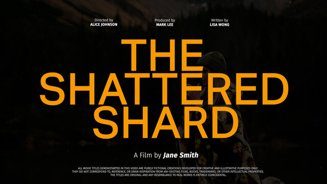 Cinematic Film Title Card, Movie Poster Typography Overlay 42 , ( Wide - Square - Vertical )