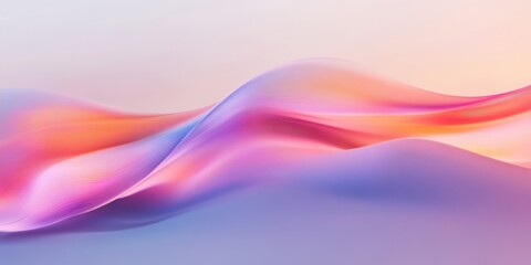 Fototapeta premium Soft wallpaper background with multicolors gradients. Futuristic abstract 3D render of a light-emitting glass with iridescent holographic neon waves and a vibrant gradient texture