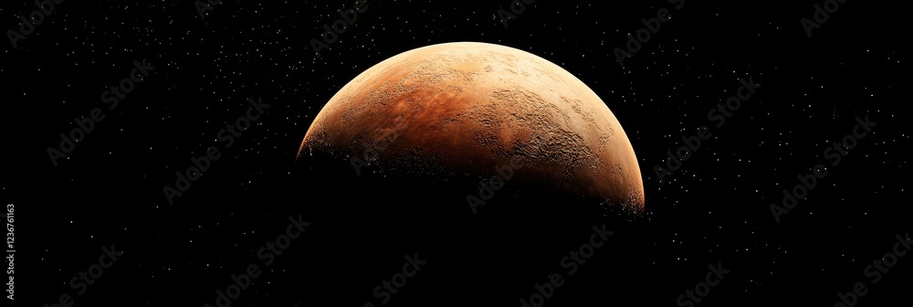 Wall mural a planet in space with a dark background