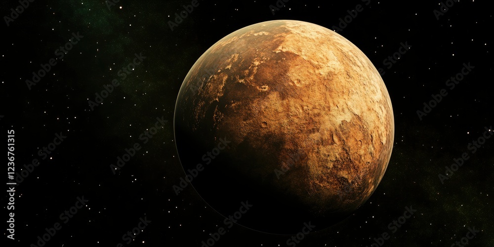 Wall mural a planet in space with a dark background